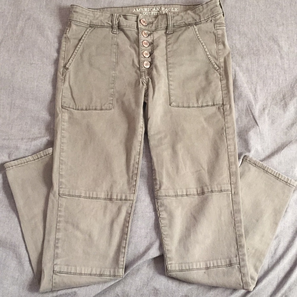 American Eagle, amy green jeggings.